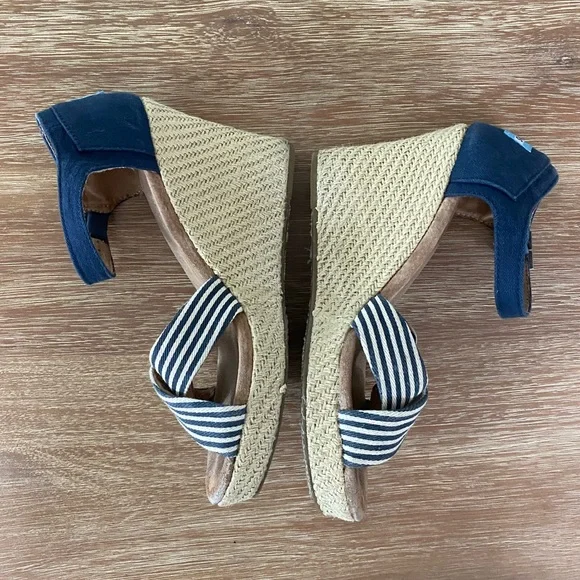 Toms Women’s Wedge Espadrille Strappy Sandals University Navy Size 8 - Picture 8 of 14